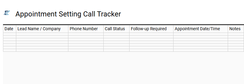 Appointment Setting Call Tracker