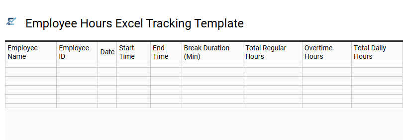 Employee Hours Excel Tracking Template