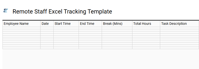 Remote Staff Excel Tracking Template