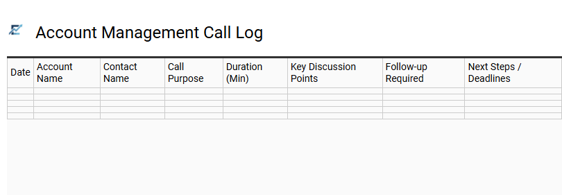 Account Management Call Log