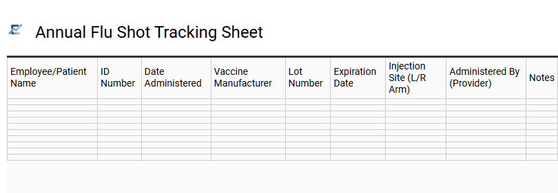 Annual Flu Shot Tracking Sheet