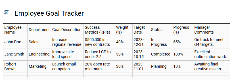 Employee Goal Tracker