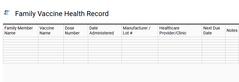 Family Vaccine Health Record