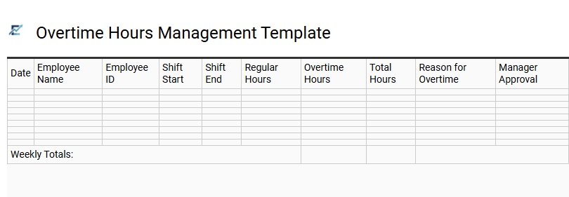 Overtime Hours Management Template