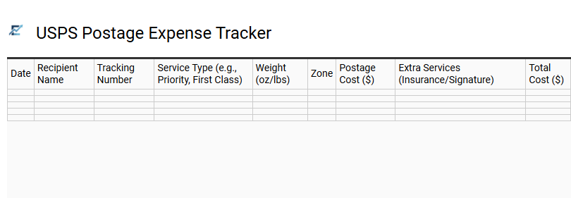 USPS Postage Expense Tracker