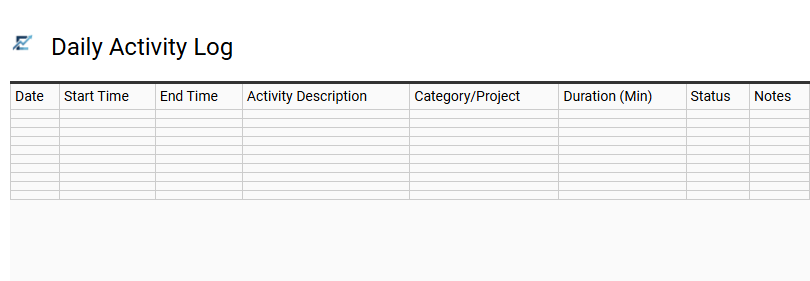 Daily Activity Log