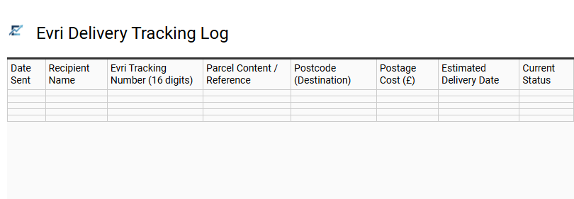 Evri Delivery Tracking Log