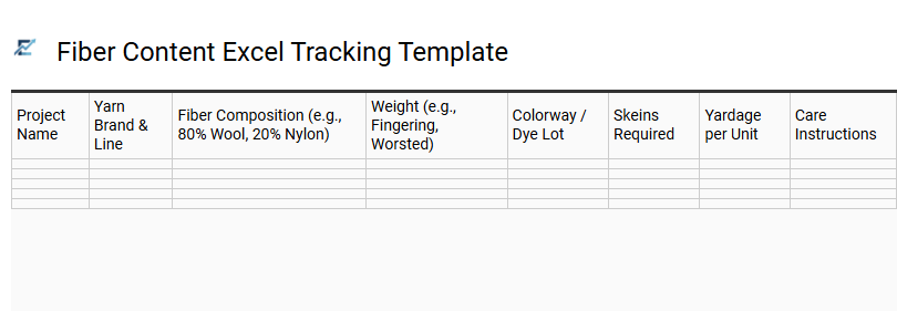 Fiber Content Excel Tracking Template