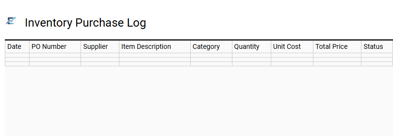 Inventory Purchase Log