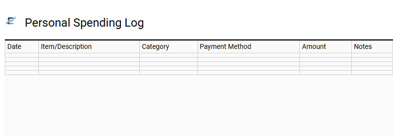 Personal Spending Log