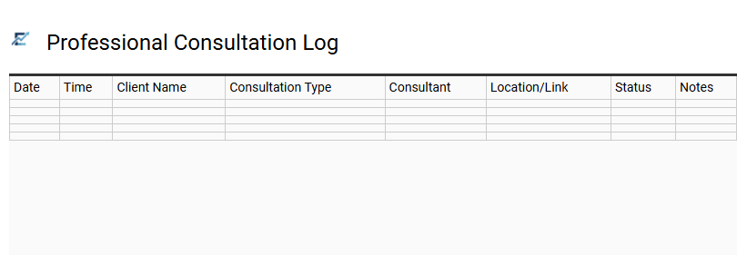 Professional Consultation Log