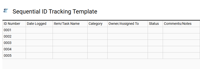 Sequential ID Tracking Template