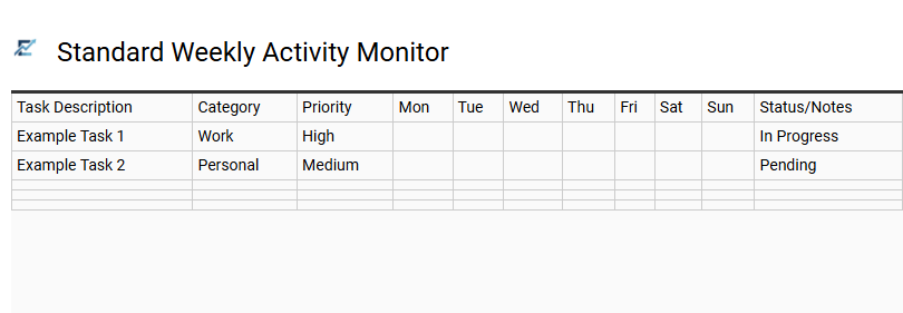 Standard Weekly Activity Monitor
