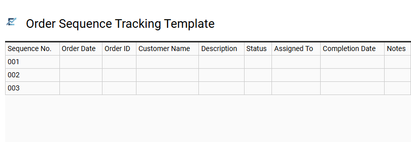 Order Sequence Tracking Template