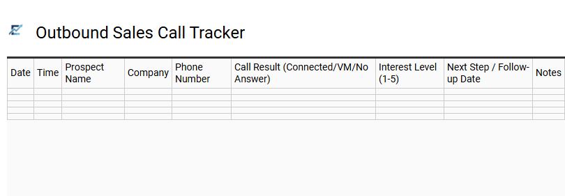 Outbound Sales Call Tracker