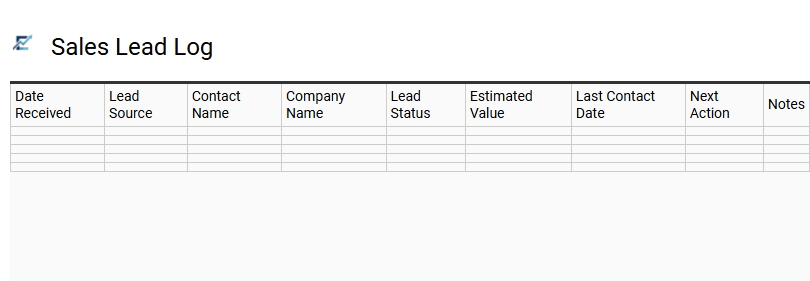 Sales Lead Log