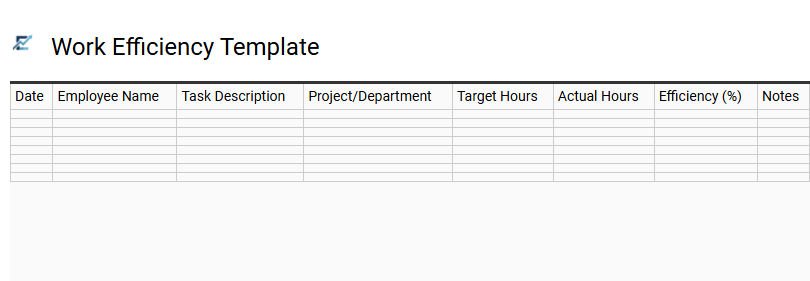 Work Efficiency Template