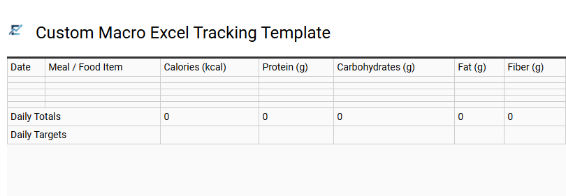 Custom Macro Excel Tracking Template