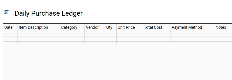 Daily Purchase Ledger