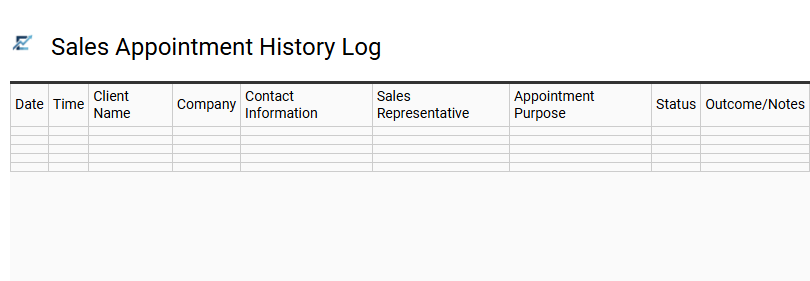 Sales Appointment History Log