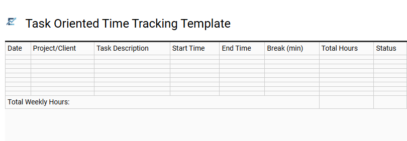 Task Oriented Time Tracking Template