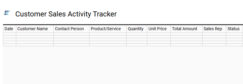 Customer Sales Activity Tracker