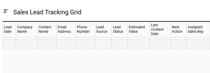 Sales Lead Tracking Grid