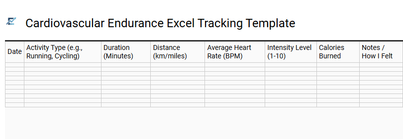 Cardiovascular Endurance Excel Tracking Template
