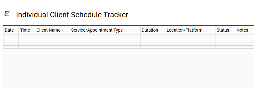 Individual Client Schedule Tracker