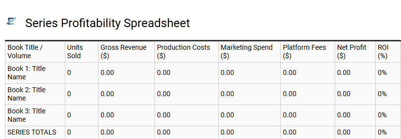 Series Profitability Spreadsheet