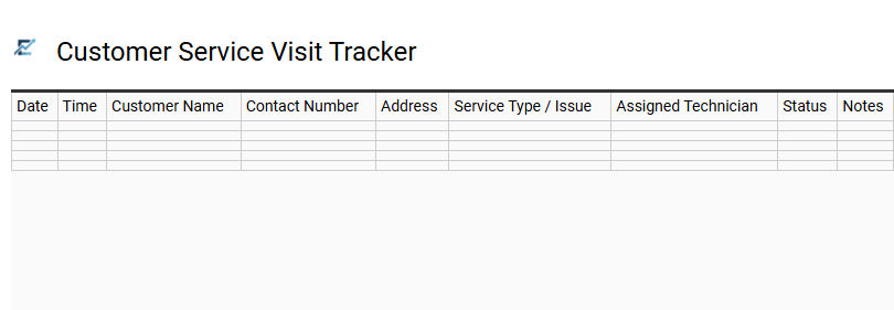 Customer Service Visit Tracker