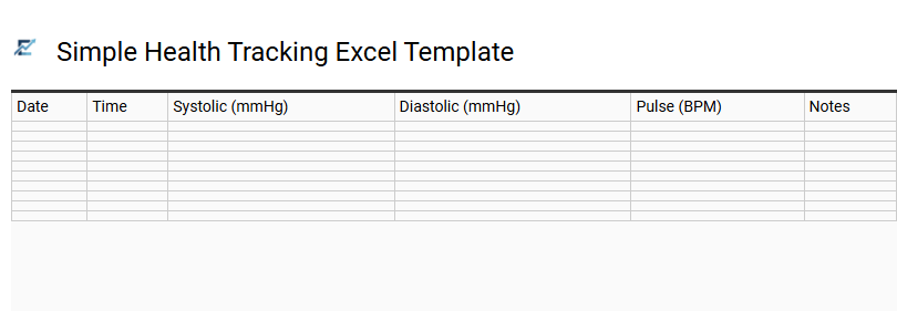 Simple Health Tracking Excel Template