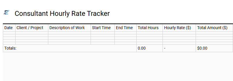 Consultant Hourly Rate Tracker