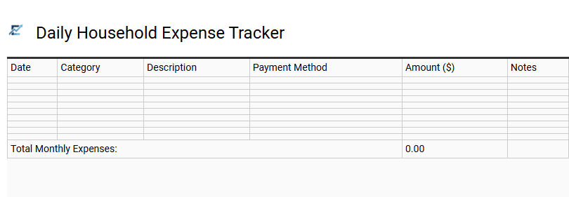 Daily Household Expense Tracker