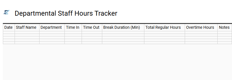 Departmental Staff Hours Tracker