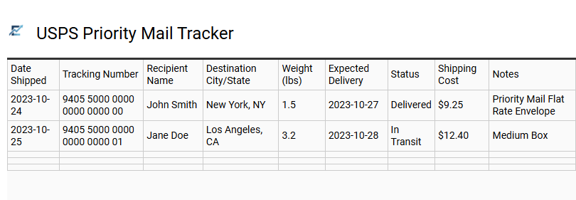 USPS Priority Mail Tracker