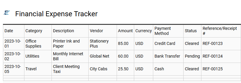 Financial Expense Tracker