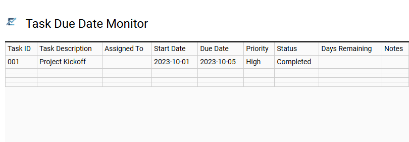 Task Due Date Monitor